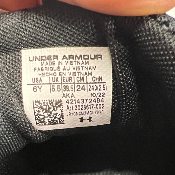 Under Armour Kids Black and Red Sneakers - Picture 2 of 6